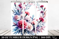 Vibrant Floral Frame Carnation Tumbler | 20 oz Tumbler Product Image 2