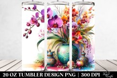 Vibrant Colorful Watercolor Vase | 20 Oz Tumbler Product Image 2