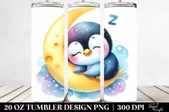Colorful Baby Penguin Sleeping Moon | 20 oz Tumbler Product Image 2