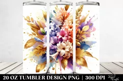 Abstract Vibrant Bouquet with Hyacinth | 20 oz Tumbler Product Image 2