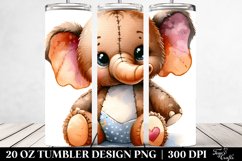 Vibrant Baby Elephant Plush | 20 oz Tumbler Product Image 2