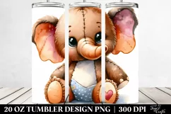 Vibrant Baby Elephant Plush | 20 oz Tumbler Product Image 2