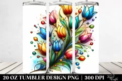 Colorful Stained Tulip Splash | 20 Oz Tumbler Product Image 2
