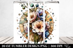 Abstract Delphinium Stained | 20 Oz Tumbler Product Image 2