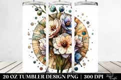Abstract Delphinium Stained | 20 Oz Tumbler Product Image 2