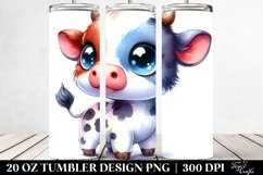 Cute Baby Cow Watercolor Drawing | 20 oz Tumbler Product Image 2