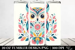 Pastel Owl Floral | 20 oz Tumbler Product Image 2