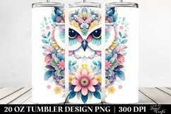 Pastel Owl Floral | 20 oz Tumbler Product Image 2