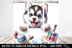 Cute Baby Siberian Husky Watercolor Tumbler | 20 Oz Product Image 2
