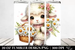 Whimsical Baby Lamb Daisy | 20 Oz Tumbler Product Image 2
