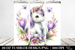 Cute Baby Unicorn Crocus | 20 oz Tumbler Product Image 2