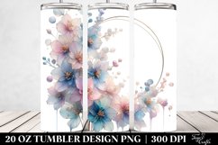 Shiny Delphinium Watercolor Clipart 20 Oz Tumbler Product Image 2