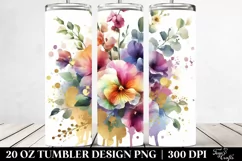 Vibrant Bouquet with Gold Foil | 20 oz Tumbler Product Image 2