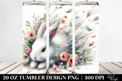 Watercolor Rabbit Spring Petals | 20 Oz Tumbler Product Image 2