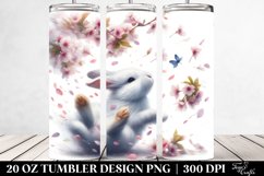 Watercolor Rabbit Spring Petals | 20 Oz Tumbler Product Image 2