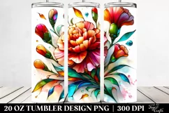 Colorful Stained Carnation Splash | 20 Oz Tumbler Product Image 2