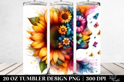 Vibrant Sunflower Seal Watercolor | 20 oz Tumbler Product Image 2