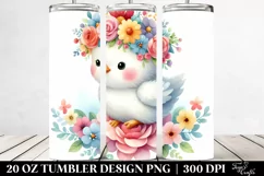 Cartoon Chicken Flower Tumbler Product Image 2