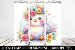 Cartoon Chicken Flower Tumbler Product Image 2