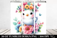 Cartoon Chicken Flower Tumbler Product Image 2