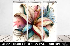 Pastel Wooden Stained Lily Tumbler | 20 oz Tumbler Product Image 2
