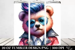 Cute Baby Bear Posing with Cool Haircut, High-Res 20 Oz Product Image 2