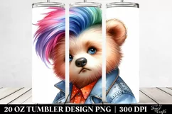 Cute Baby Bear Posing with Cool Haircut, High-Res 20 Oz Product Image 2