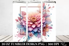 Abstract Pastel Zinnia made of , Transparent 20 Oz Tumbler Product Image 2