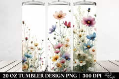 Watercolor Wild Flowers Centered | 20 oz Tumbler Product Image 2