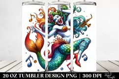 Dancing Mermaid Watercolor Drawing | 20 oz Tumbler Product Image 2