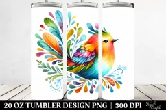 Vibrant Whimsical Bird | 20 Oz Tumbler Product Image 2