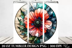 Stained Poppy with Metallic Elements | 20 Oz Tumbler Product Image 2