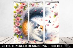 Cat Tumbling Spring Petals | 20 Oz Tumbler Product Image 2