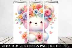 Cartoon Bear Flower Tumbler Product Image 2