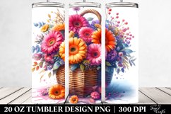 Vibrant Colorful Watercolor Basket | 20 Oz Tumbler Product Image 2