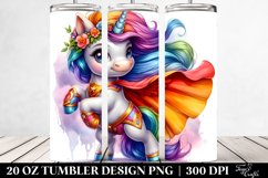 Baby Unicorn Posing as a Hero. 20 Oz Tumbler Design Product Image 2