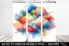 Colorful Watercolor Cloud | 20 oz Tumbler Product Image 2