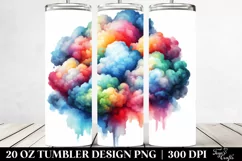 Colorful Watercolor Cloud | 20 oz Tumbler Product Image 2