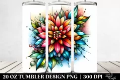 20 Oz Tumbler Sublimation | Colorful Glossy Stained Clipart Product Image 2