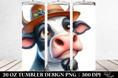 Cow Portrait Big Eyes | 20 Oz Tumbler Product Image 2
