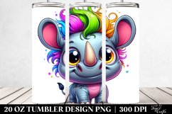 Colorful Funny Baby Rhino | 20 Oz Tumbler Product Image 2