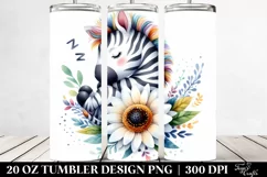 Colorful Zebra Flower Tumbler Product Image 2