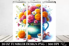 20 Oz Tumbler Sublimation | Vibrant Colorful Watercolor Vase Product Image 2