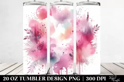 Colorful Pinkish Watercolor Background with Drips | 20 oz Product Image 2
