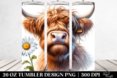 Highland Cow Portrait Big Eyes | 20 Oz Tumbler Product Image 2