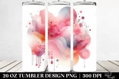 Colorful Pinkish Watercolor Background with Drips | 20 oz Product Image 2