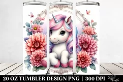 Cute Unicorn Dahlia Tumbler Product Image 2
