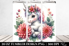 Cute Unicorn Dahlia Tumbler Product Image 2