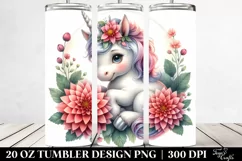 Cute Unicorn Dahlia Tumbler Product Image 2