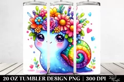 Cartoon-Style Vibrant Snail with Flower Crown, High-Res 20 Product Image 2